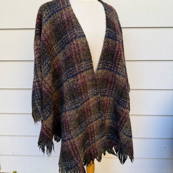 Weave Of The Irish Handcrafted Wool Blend Wrap Shawl Plaid Flannel One Size - Picture 15 of 15